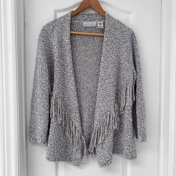 Alfred Dunner - Pebbled Fringe Cardigan - Picture 1 of 7
